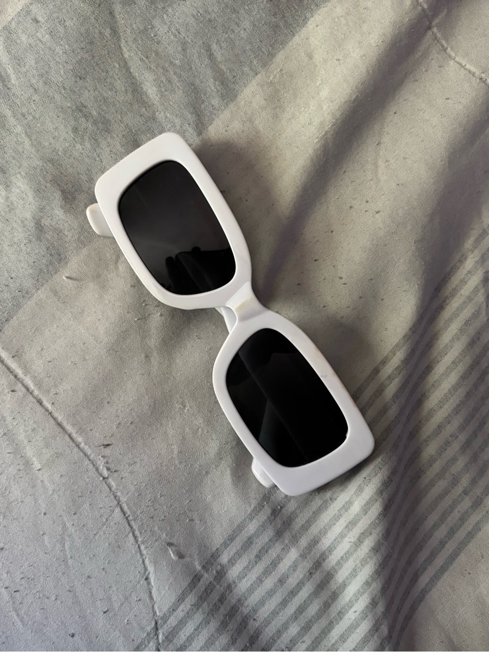 White Rectangular Fashion Sunglasses - Women Accessories